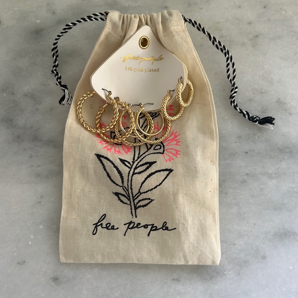 Free People 14kt Gold plated hoop earrings
